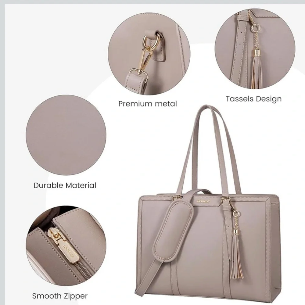 LOVEVOOK Beige Laptop Bag - Picture 5 of 8